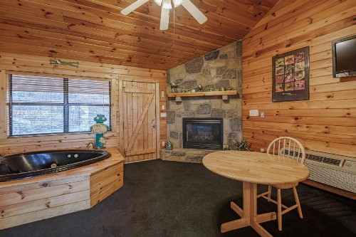 Lily Pad Hot Tub Heart Shaped Jetted Jacuzzi Stone Gas Log Fireplace Rocking Chair - image 4