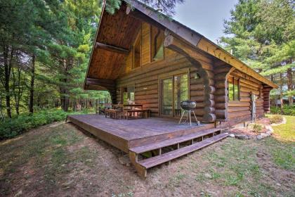 Secluded Log Cabin in NW Michigan with Fire Pit and Deck