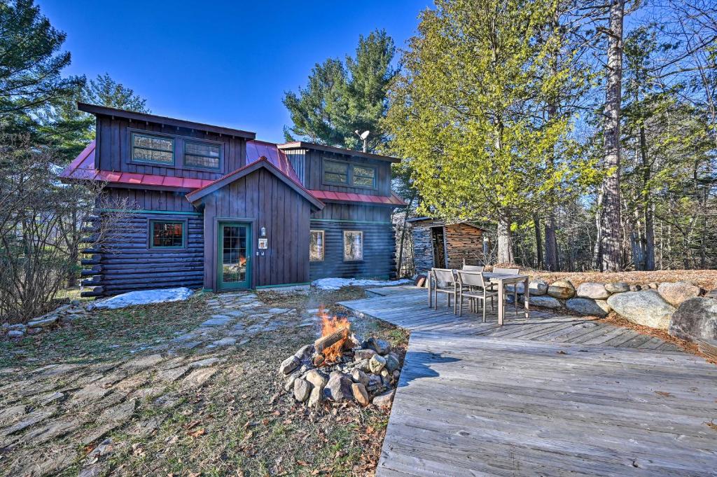 Grand Log Cabin with Hot Tub - 4 Miles to Whiteface! - main image