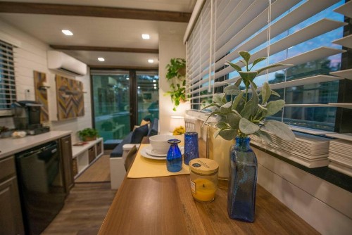 Elegant Container Tiny House Yellow & Blue - image 13