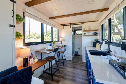Elegant Container Tiny House Yellow & Blue - image 17