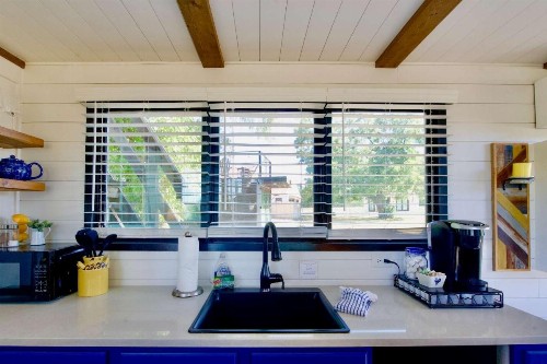 Elegant Container Tiny House Yellow & Blue - image 6