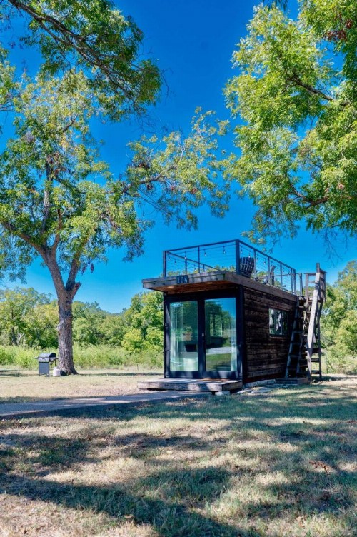Elegant Container Tiny House Yellow & Blue - image 8